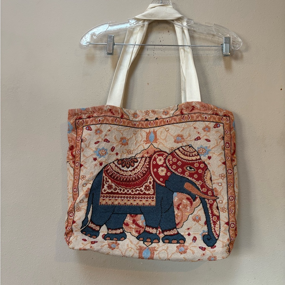 Elephant Tapestry Tote Bag Boho Y2K Indie Festival - Picture 2 of 5